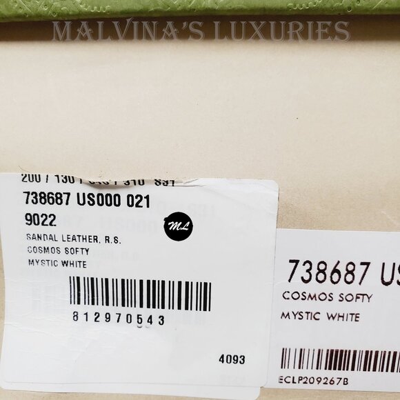 GUCCI SHOES INTERLOCKING G LOGO WHITE LEATHER SLINGBACK SANDALS sz 37.5 7.5 - Picture 16 of 16